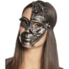 BOLAND BV Steampunk-Halbmaske Roboter-Maske schwarzsilber