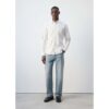Gestreiftes Hemd aus 100 % Baumwolle beige – Herren – M – MANGO MAN