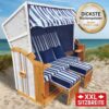 Brast XXL Strandkorb 3-Sitzer USEDOM hellblau gestreift