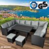 Brast Polyrattan Garten Sitzgruppe FAMILY schwarz/grau