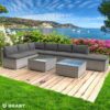 Brast Polyrattan Gartenlounge Set RELAX grau