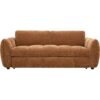 Miliboo Design-Schlafsofa für 3 Personen aus Stoff mit texturiertem Samteffekt, erdiges gebranntes Braun WONDER