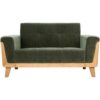 Miliboo Skandinavisches 2-Sitzer-Sofa aus khakifarbenem Samteffekt und hellem Holz FJORD