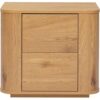 Miliboo Nachttisch mit Stauraum 2 Schubladen helles Holzfurnier Eiche NEGAN