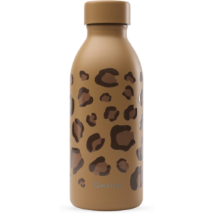 Isolierflasche Icon 50cl Leopard – QWETCH Flasche, recycelter Edelstahl, kompakt – Kusmi Tea
