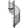 Minka Außenspindeltreppe Rondo Zink Color 38 – 305,5cm Geschosshöhe Anthrazit 160cm Durchmesser