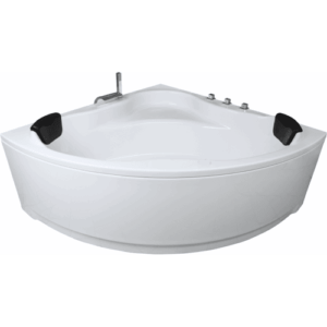 Eckbadewanne 130×130 cm, Einbau für 2 Personen, glasfaserverstärktes Sanitäracryl, Caribia RIO Badewanne, Made in Germany