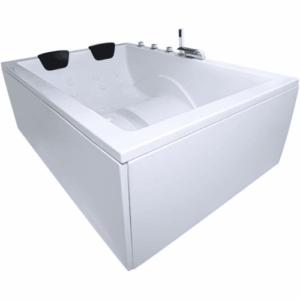Freistehende Doppelbadewanne 180×130 cm, groß, für 2 Personen, glasfaserverstärktes Sanitäracryl, Caribia DYNASTY XL Badewanne, Made in Germany