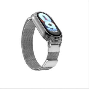 INF Uhrenarmband für Xiaomi Mi Band mit transparentem Gehäuse Silber Xiaomi Mi Band 3/4/5/6