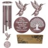 INF Kolibri Windspiel 32 inch – Kiefernholz & Aluminiumrohre, Rotes Außen-Windspiel, 66cm