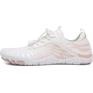 INF Five-Finger-Strandschuhe – Gummi + Mesh atmungsaktive Wasserschuhe, Low-Cut Schlupf, Weiß, ideal zum Schwimmen und für 41