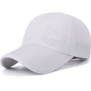 INF Schnelltrocknende atmungsaktive Baseball-Sonnenkappe – Leichtes Polyester mit Belüftung für Outdoor-Sport und Freizeit Weiß