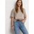 Street One Kurzarm Hemdbluse in Unifarbe female Beige
