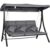 Outsunny Hollywoodschaukel, Gartenschaukel mit verstellbarem Sonnendach, Abnehmbare Kissen, 3-Sitzer, 198 x 118 x 168 cm, Grau+Schwarz   Aosom.de