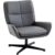 HOMCOM Drehsessel, PU-bezogener Wohnzimmer-Sessel, Lesesessel mit gepolstertem Sitz, Armlehnen, Metallfüße, für Wohnzimmer, Schlafzimmer, Grau   Aosom