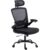 HOMCOM Ergonomischer Bürostuhl, Verstellbare Lenden- und Kopfstütze, Klappbare Armlehnen, Drehstuhl, Höhenverstellbar, Wippfunktion, Atmungsaktives Netz, Schwarz   Aosom