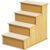 PawHut Haustiertreppe 4-stufige Hundetreppe Katzentreppe Einstiegshilfe mit rutschfester Matte Haustierleiter für Auto Bett Sofa Natur 40 x 59 x 54,2 cm   Aosom