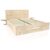 ABC MEUBLES Happy Holzbett 2 Plätze mit Schublade + Nachttische – 160×200 – Roh (ohne Lack)