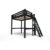 ABC MEUBLES Hochbett 140×200 aus Holz + verstellbare Leiter Alpage – Schwarz