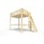 ABC MEUBLES Hochbett 140×200 aus Holz + verstellbare Leiter Alpage – Roh (ohne Lack)