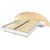 ABC MEUBLES 2 Sitzer Holzbett 140×190 mit Kopfteil und Nachttischen ARC – Weißer / natürlicher Lack