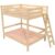 ABC MEUBLES Etagenbett 2-Sitzer 160×200 für Erwachsene Treppe Holz Sylvia – Roh (ohne Lack)