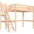ABC MEUBLES Hochbett holz Sylvia 120×200 mit Müllertreppe – Roh (ohne Lack)