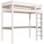 ABC MEUBLES Hohes bett 1-Personen Sylvia 90×200 mit gerader Leiter – Weiß/Mokka