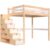 ABC MEUBLES Hochbett 140×200 Sylvia mit treppenregal – Naturlack/Weiß