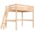 ABC MEUBLES Hochbett 140×200 Sylvia schräge Leiter – Roh (ohne Lack)