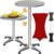 Casaria® Stehtisch Silber 115x60cm + Stehtischhusse Rot Ø60cm
