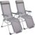 Casaria® Gartenstuhl Hochlehner 2er-Set Anthrazit Alu