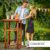 Casaria® Stehtisch Akazienholz quadratisch 75x75x110cm stabil Braun