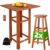 Casaria® Stehtisch mit 2 Barhocker Set 3-tlg Akazienholz