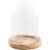 CHAKS Glasglocke mit Holzsockel 21cm
