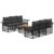 Outdoor-sofagarnitur 7 Stk. Schwarz Und Dunkelgrau Poly-rattan Vidaxl