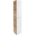 Fackelmann B.BRILLANT Hochschrank, 30 cm breit, Weiß Glas/Braun hell