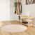 vidaXL Teppichläufer MARSA Creme 120 x 120 cm Polyester und PVC Creme