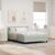 vidaXL LED Boxspringbett mit Kopfteil Hellgrau 140 x 200 cm Samt Grau