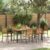 vidaXL Garten Essgruppe 7 stk. Schwarz und Braun Poly-Rattan Schwarz