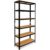 shelfplaza BLACK 200x50x60 cm Schwerlastregal in schwarz mit 6 Böden und 145 kg Traglast pro Boden