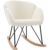 Miliboo Design-Schaukelstuhl Stoff Schaffell Weiß RHAPSODY