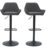 Miliboo Design-Barhocker verstellbar anthrazitgrauer Stoff 2er-Set RONNIE