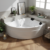 Indoor Whirlpool Raumsparbadewanne 180×130 Rechts cm, 25 Massagedüsen Heizung LED, freistehend, 2 Personen, Caribia DELTA XL Deluxe, Made in Germany