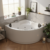 Indoor Whirlpool Eckbadewanne 150×150 cm, 21 Massagedüsen Heizung LED, Einbau für 2 Personen, Glasfaser-Acryl, Caribia RIO Deluxe, Made in Germany