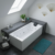 Indoor Whirlpool Badewanne 180×75 cm, 12 Massagedüsen LED, schmal, freistehend, 1 Person, für kleines Bad, Caribia RHODOS Premium, Made in Germany