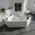 Indoor Whirlpool Eckbadewanne 145×145 cm, 16 Massagedüsen LED, Einbau für 2 Personen, Glasfaser-Acryl, Caribia SAMOA Basic, Made in Germany