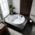 Indoor Whirlpool Badewanne 186×186 Eckig cm, 28 Massagedüsen LED, rund oder eckig, Einbau, 2 Personen, Caribia VIDAL XXL Premium, Made in Germany