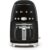 SMEG Filterkaffeemaschine 50´s Style, Schwarz, Metall, 1,25 L,1400 ml, 24.5×36.1×25.6 cm, Warmhalteplatte, Tropf-Stopp-Funktion, Entkalkungsanzeige, rutschfester Stand, Produktvorauswahl, Küchengeräte, Kaffeemaschinen & Zubehör