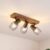 Lindby Ineska Deckenstrahler, dreiflammig, eckig Lindby, dimmbar, Holz dunkel, für Wohn- / Esszimmer, Holz, Skandinavisch, Strahler